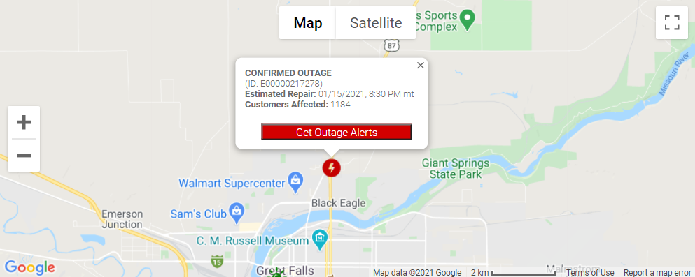 NWE Great Falls Outage Jan. 15